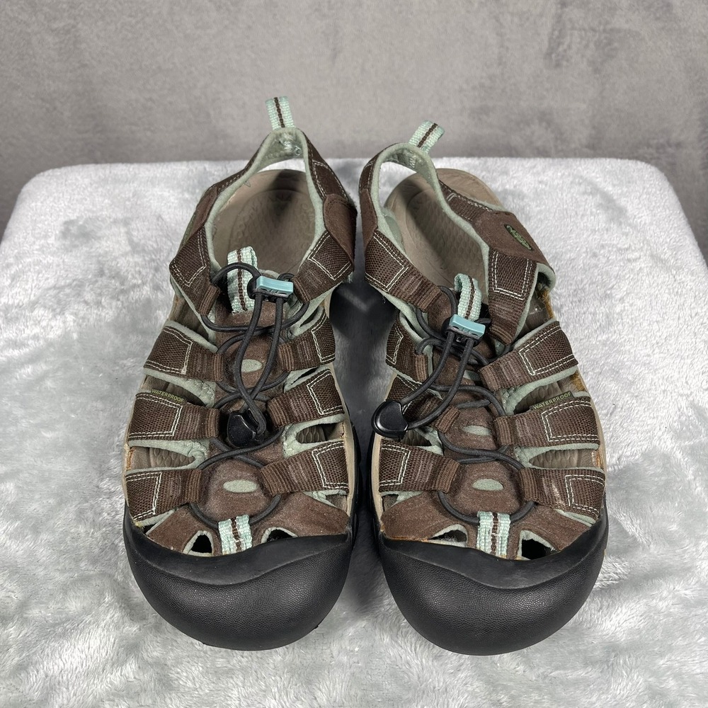 KEEN Newport H2 Sandals Womens 10 Brown Blue Waterproof Hiking Shoes READ